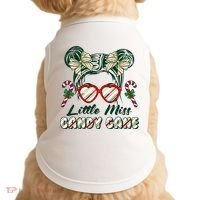 Cute Christmas Little Miss Candy Cane Doggie Tank thumb 0