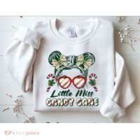 Cute Christmas Little Miss Candy Cane Sweatshirt thumb 2