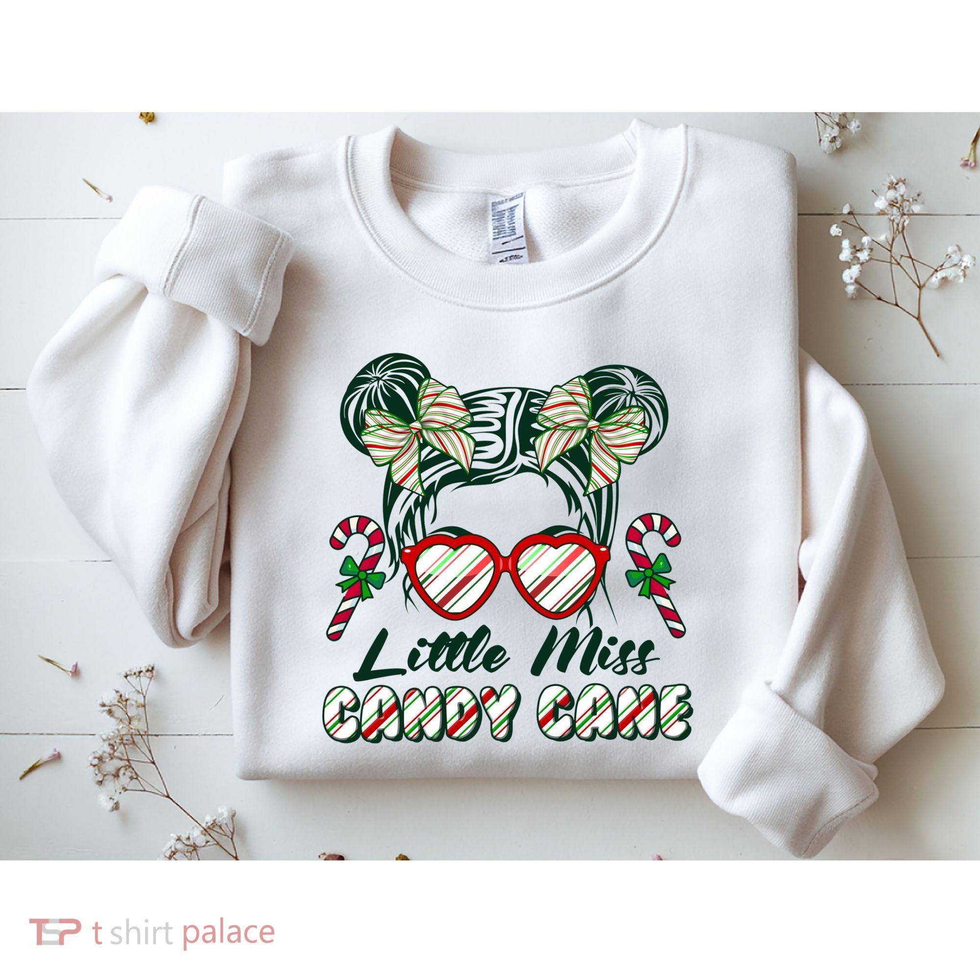 Cute Christmas Little Miss Candy Cane Sweatshirt