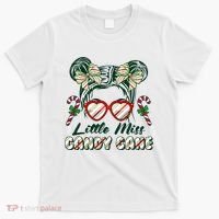Cute Christmas Little Miss Candy Cane T-Shirt thumb 0