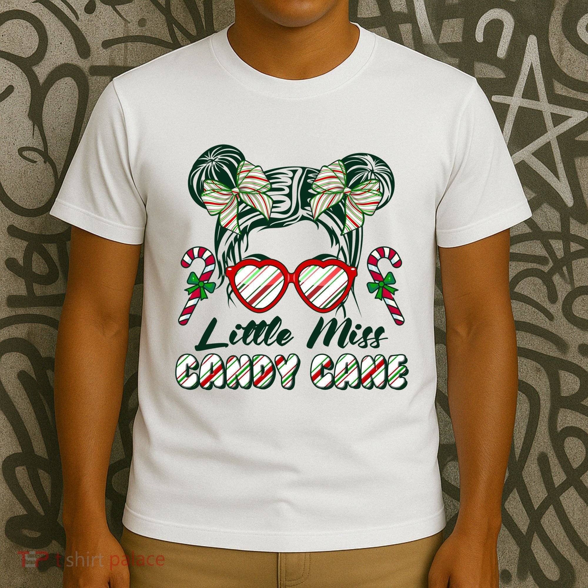 Cute Christmas Little Miss Candy Cane T-Shirt