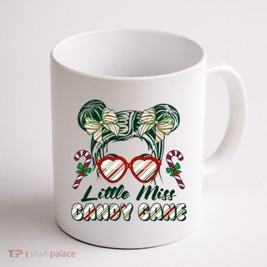 Cute Christmas Little Miss Candy Cane Coffee Mug back
