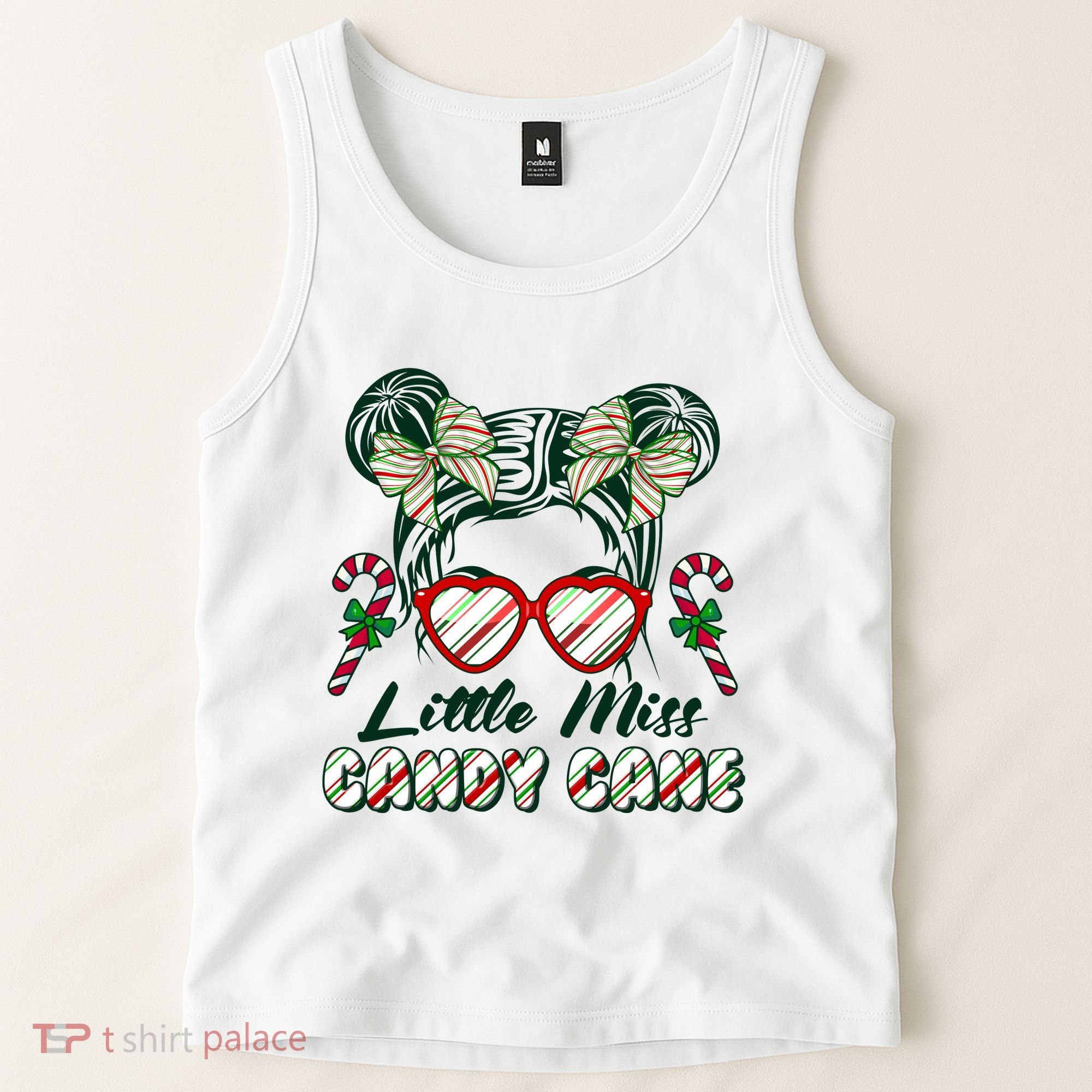 Cute Christmas Little Miss Candy Cane Tank Top