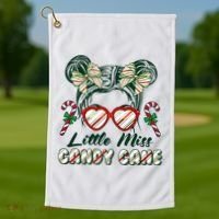 Cute Christmas Little Miss Candy Cane Golf Towel thumb 1