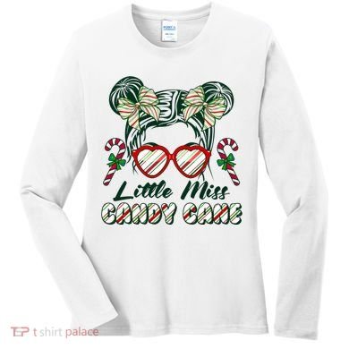 Cute Christmas Little Miss Candy Cane Women's Long Sleeve Shirt