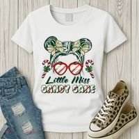 Cute Christmas Little Miss Candy Cane Women's T-Shirt thumb 3