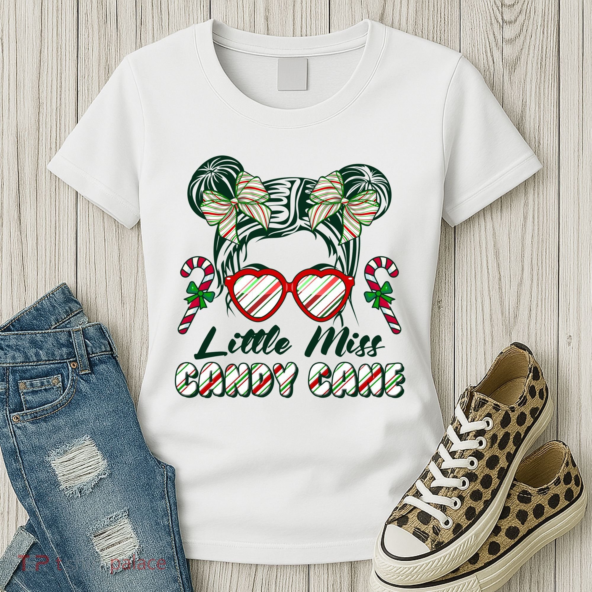 Cute Christmas Little Miss Candy Cane Women's T-Shirt