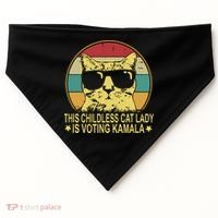 Childless Cat Ladies For Kamala Harris USA-Made Doggie Bandana thumb 0