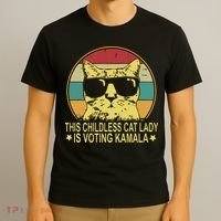 Childless Cat Ladies For Kamala Harris T-Shirt thumb 3