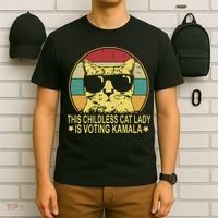 Childless Cat Ladies For Kamala Harris T-Shirt thumb 6