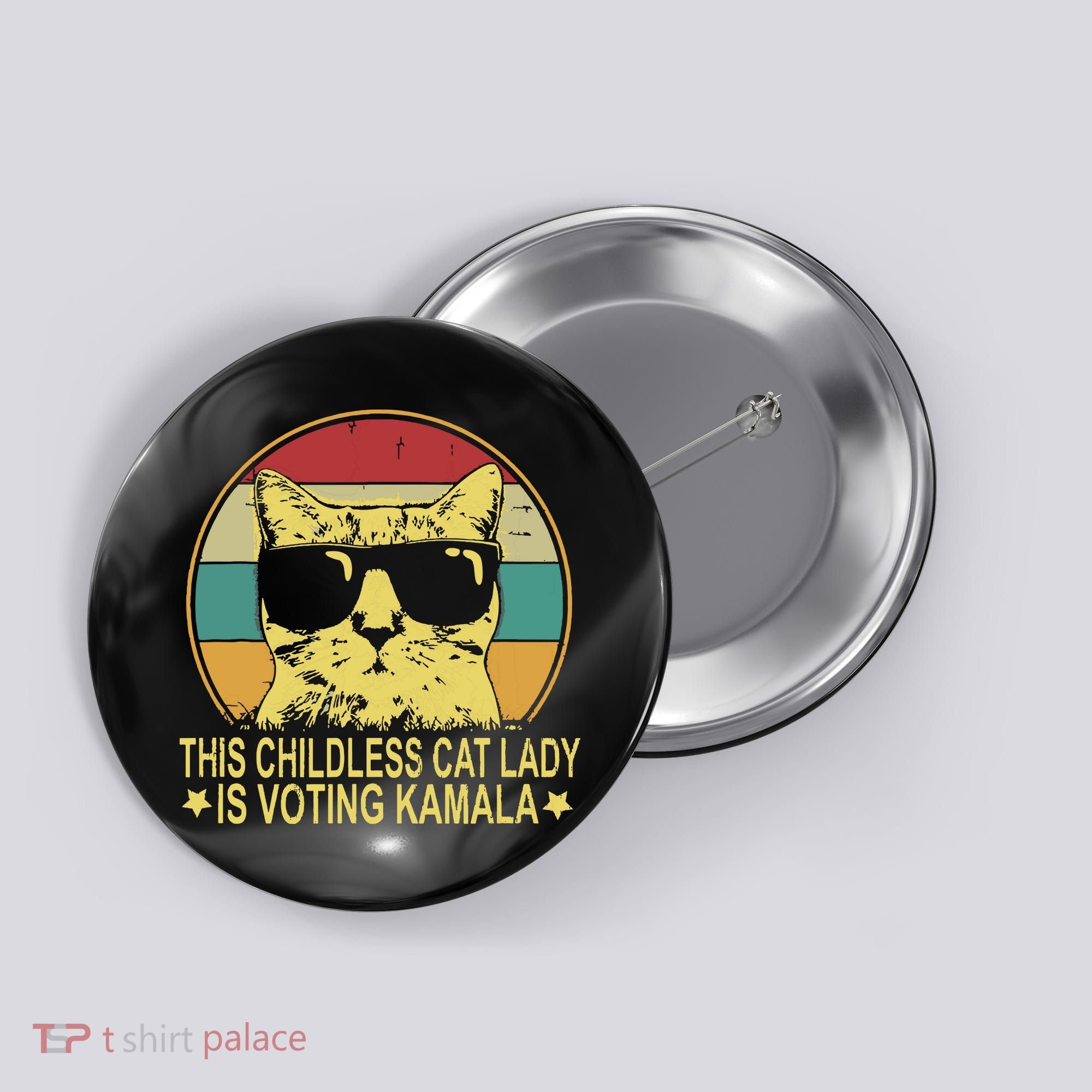 Childless Cat Ladies For Kamala Harris Button