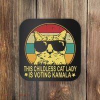 Childless Cat Ladies For Kamala Harris Coaster thumb 0