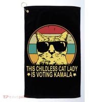 Childless Cat Ladies For Kamala Harris Golf Towel thumb 0
