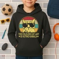 Childless Cat Ladies For Kamala Harris Kids Hoodie thumb 2