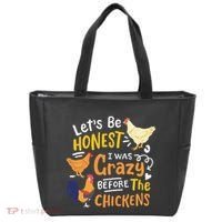 Crazy Chicken Lady Let's Be Honest I was Crazy Before Tote Bag thumb 0