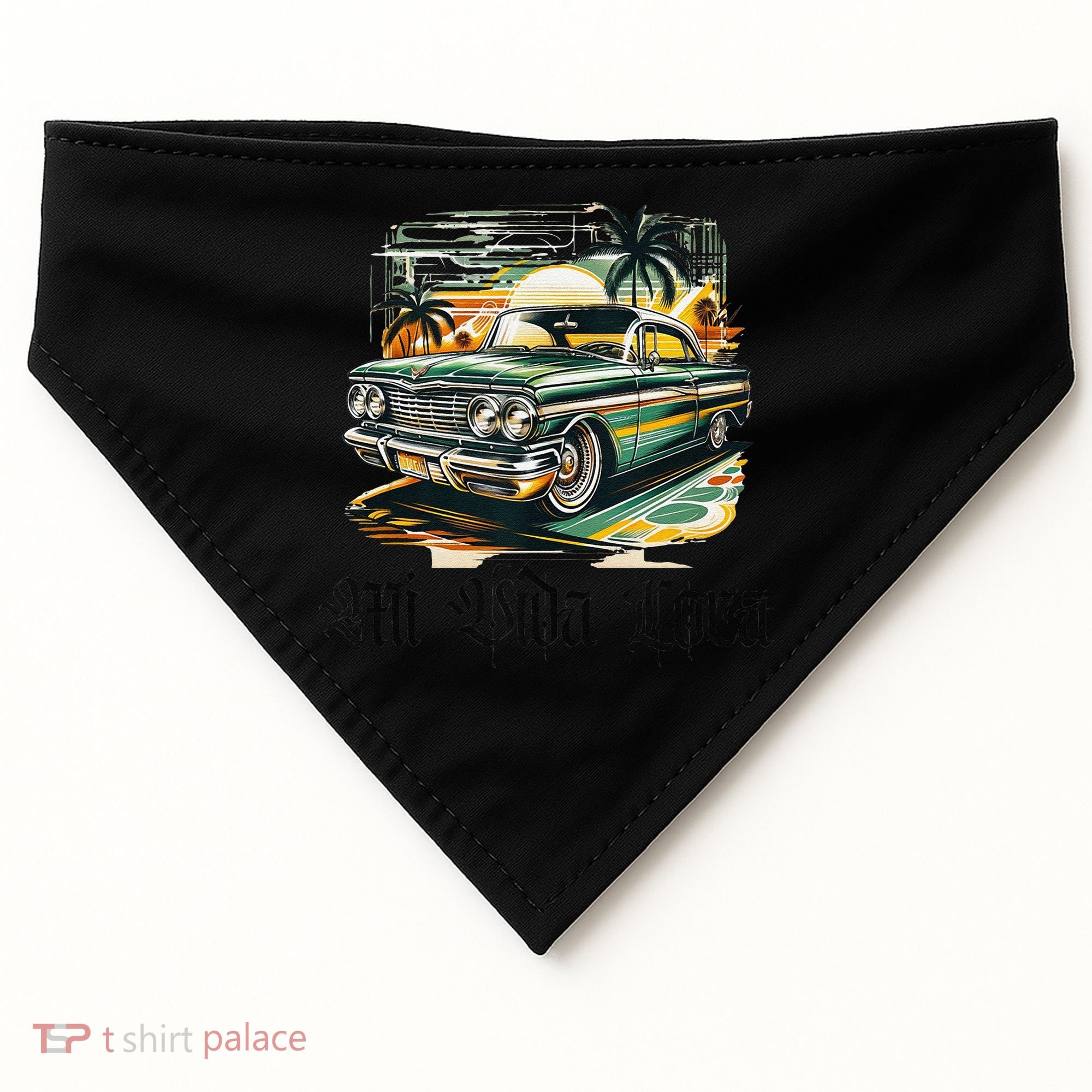 Chicano Culture Lowriders Classic Mi Vida Loca Lowrider USA-Made Doggie Bandana
