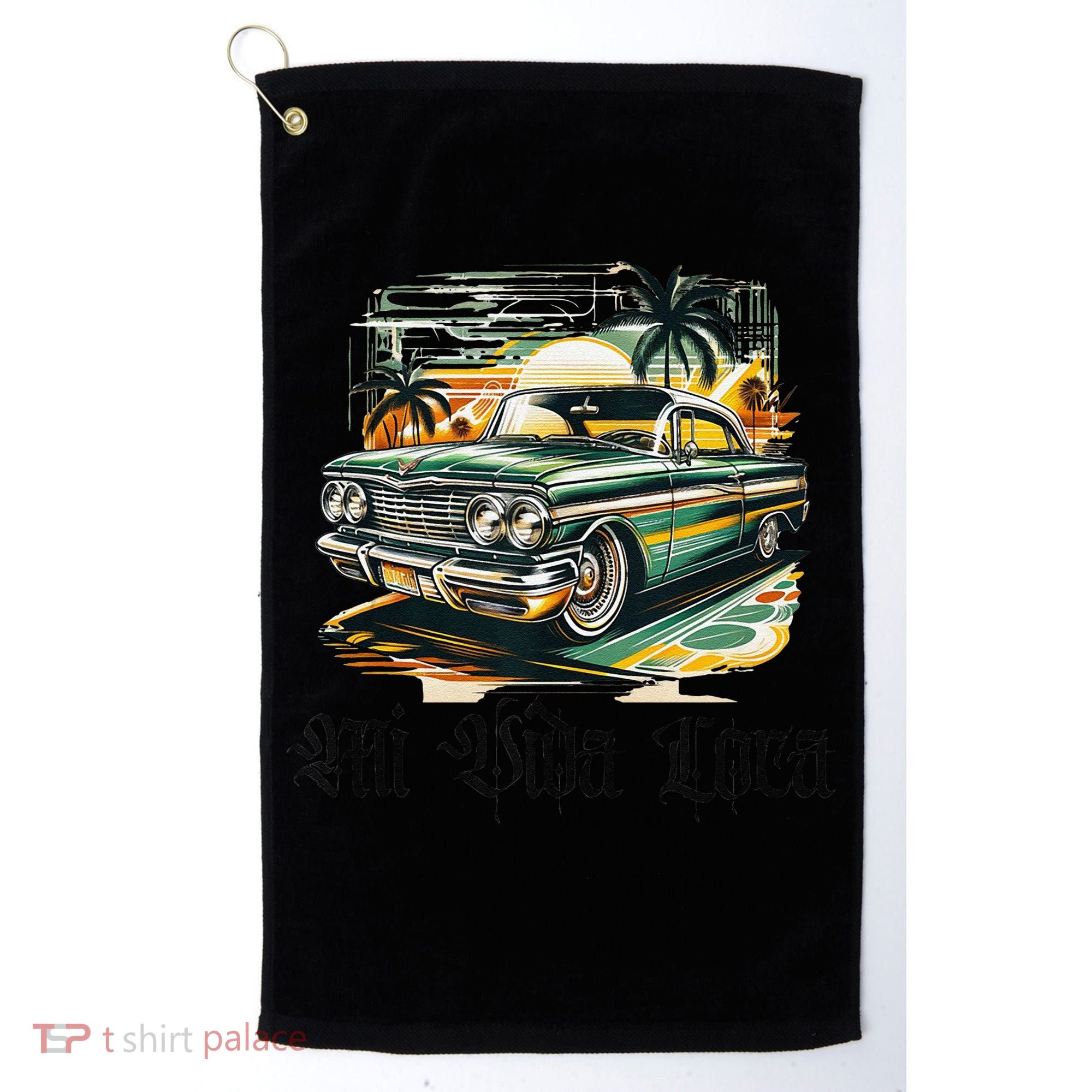 Chicano Culture Lowriders Classic Mi Vida Loca Lowrider Golf Towel