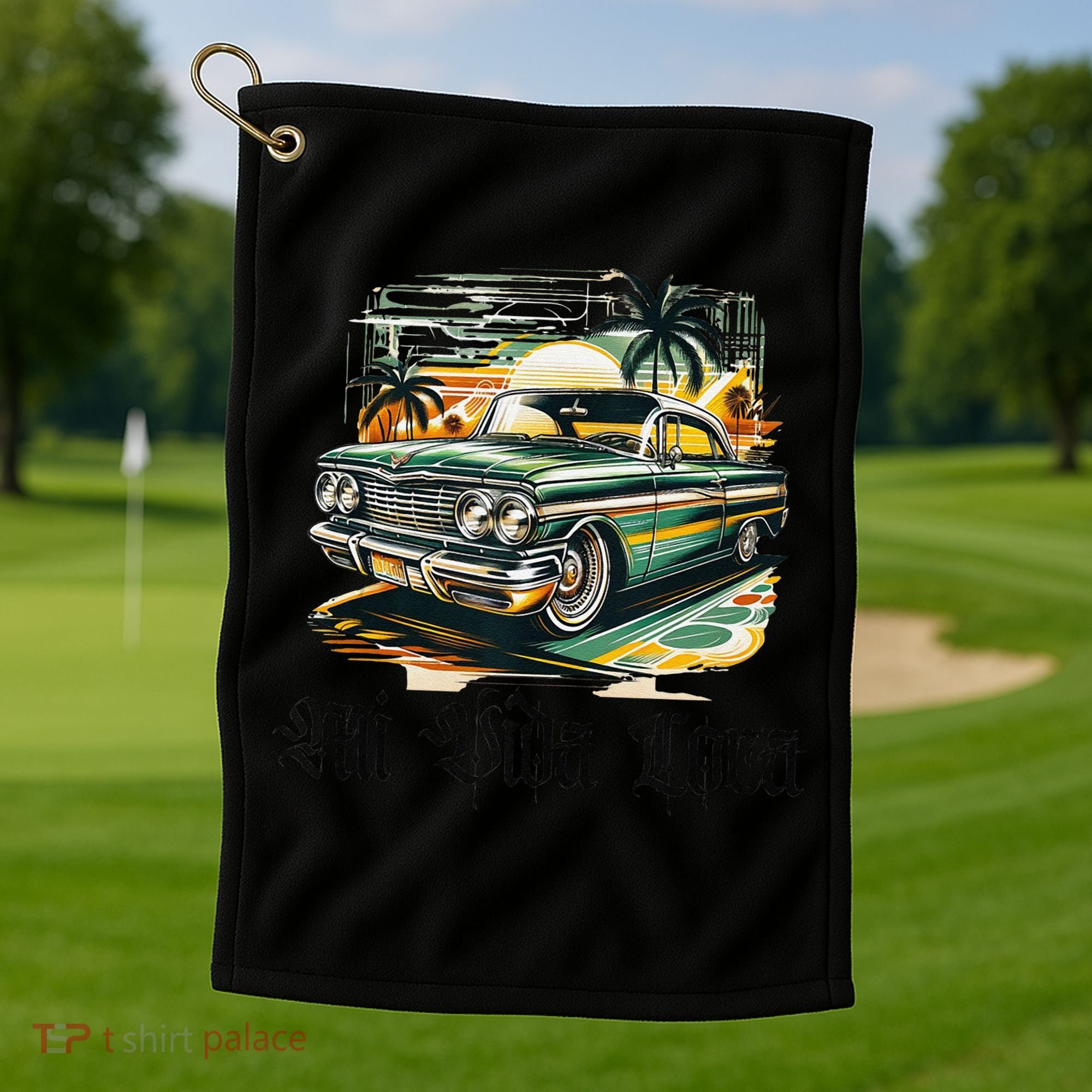 Chicano Culture Lowriders Classic Mi Vida Loca Lowrider Golf Towel