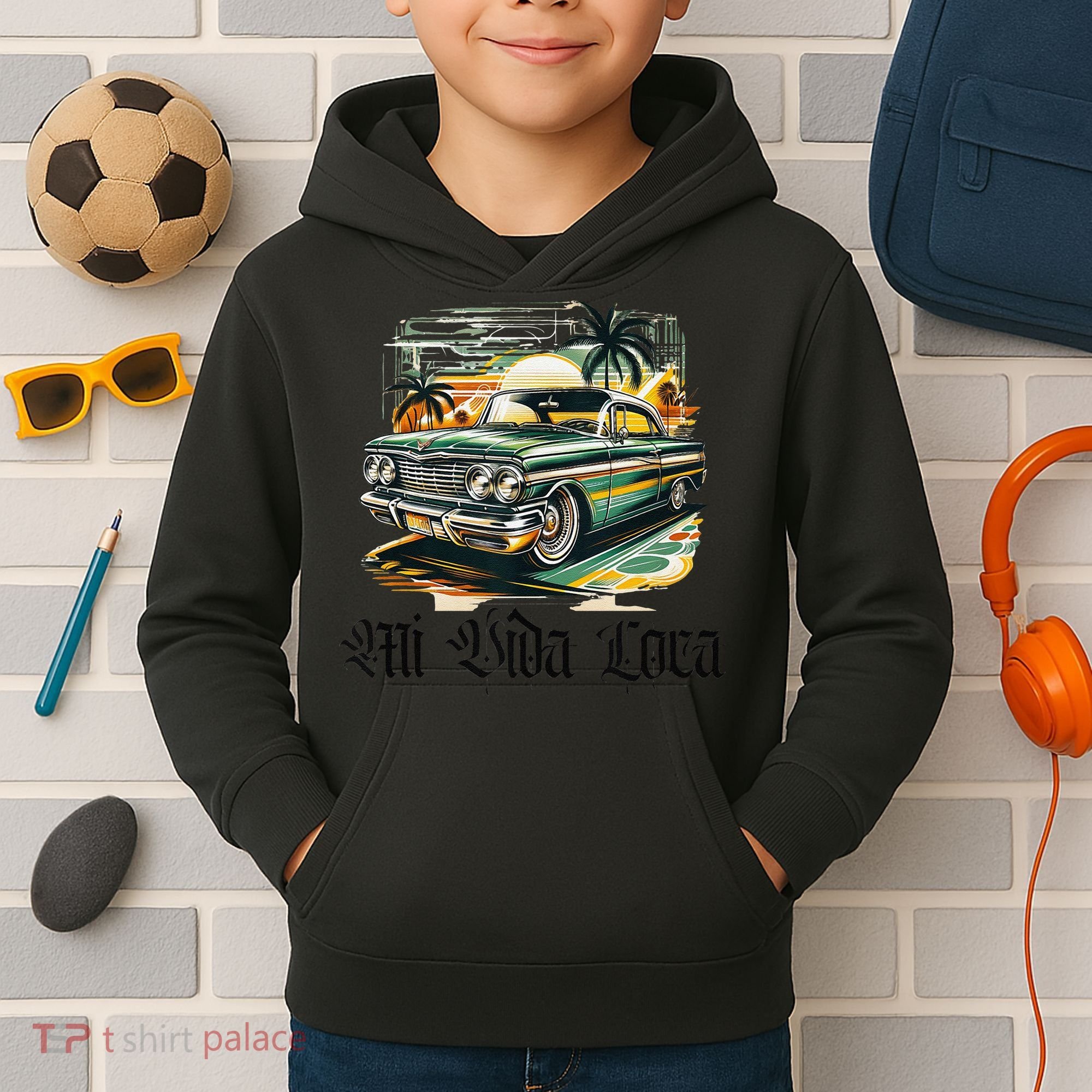 Chicano Culture Lowriders Classic Mi Vida Loca Lowrider Kids Hoodie