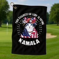 Childless Cat Lady Golf Towel thumb 1