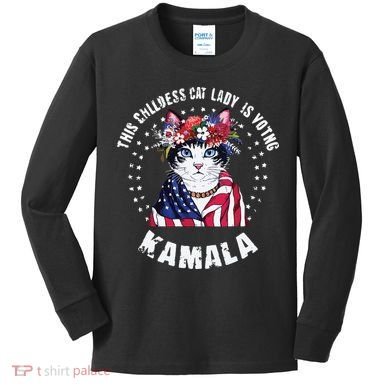 Childless Cat Lady Kids Long Sleeve Shirt