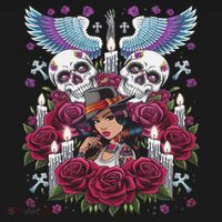 Chicano Chicana La Raza Barrio Tattoo Art Death Women's Hoodie thumb 2