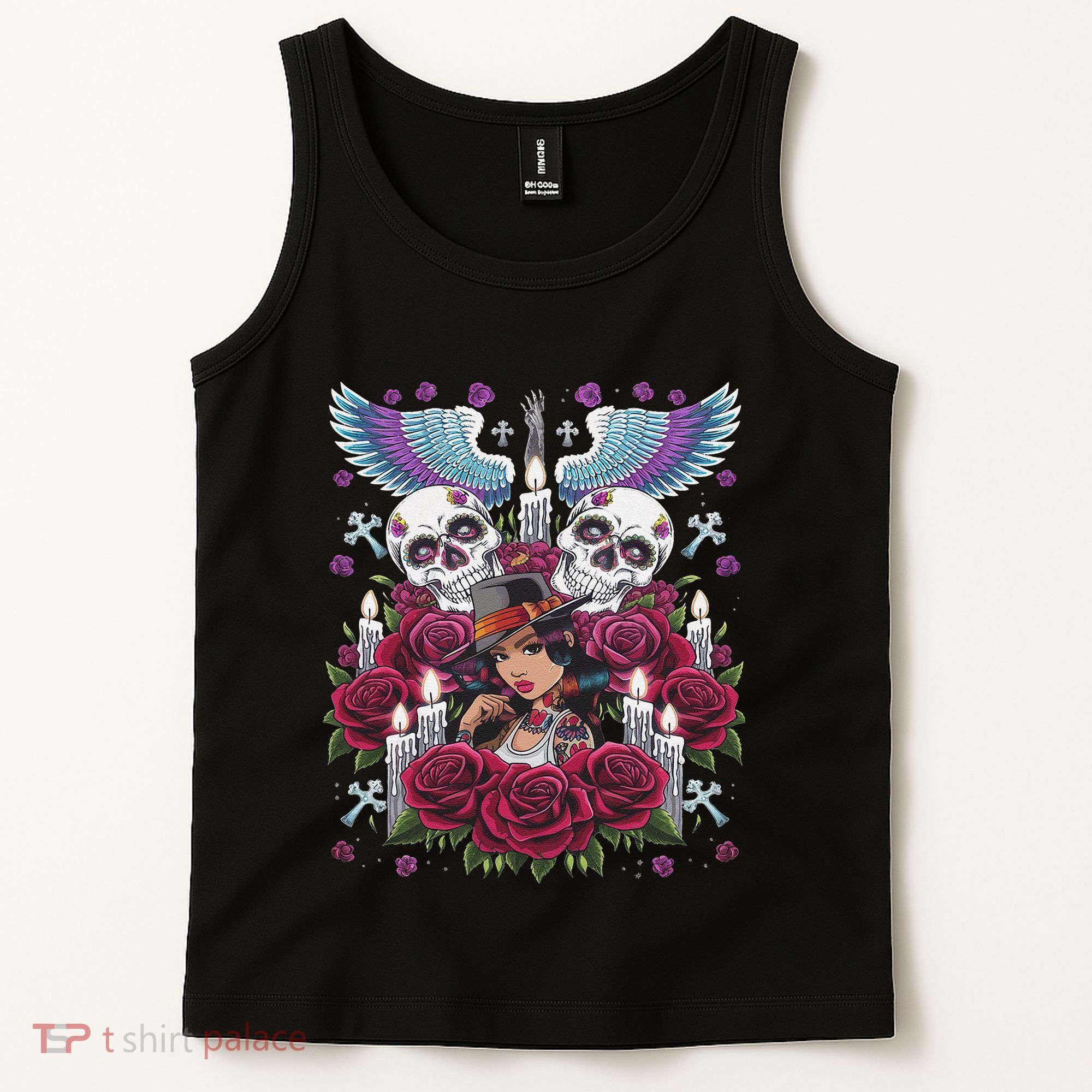 Chicano Chicana La Raza Barrio Tattoo Art Death Tank Top