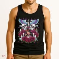 Chicano Chicana La Raza Barrio Tattoo Art Death Tank Top thumb 3
