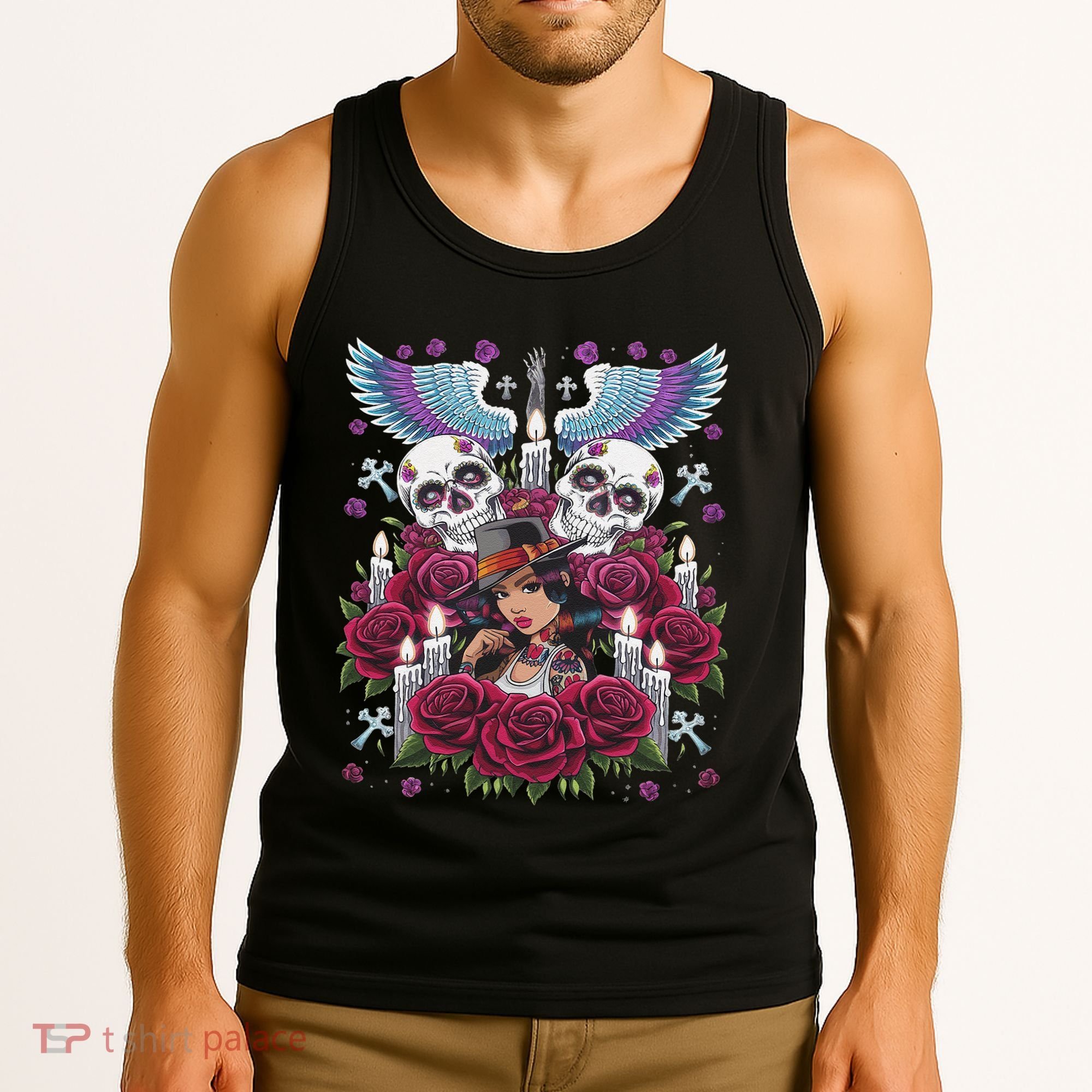 Chicano Chicana La Raza Barrio Tattoo Art Death Tank Top