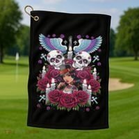 Chicano Chicana La Raza Barrio Tattoo Art Death Golf Towel thumb 1
