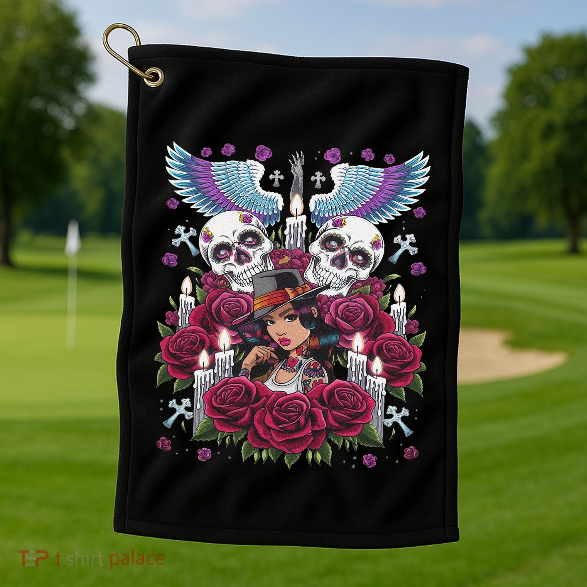 Chicano Chicana La Raza Barrio Tattoo Art Death Golf Towel