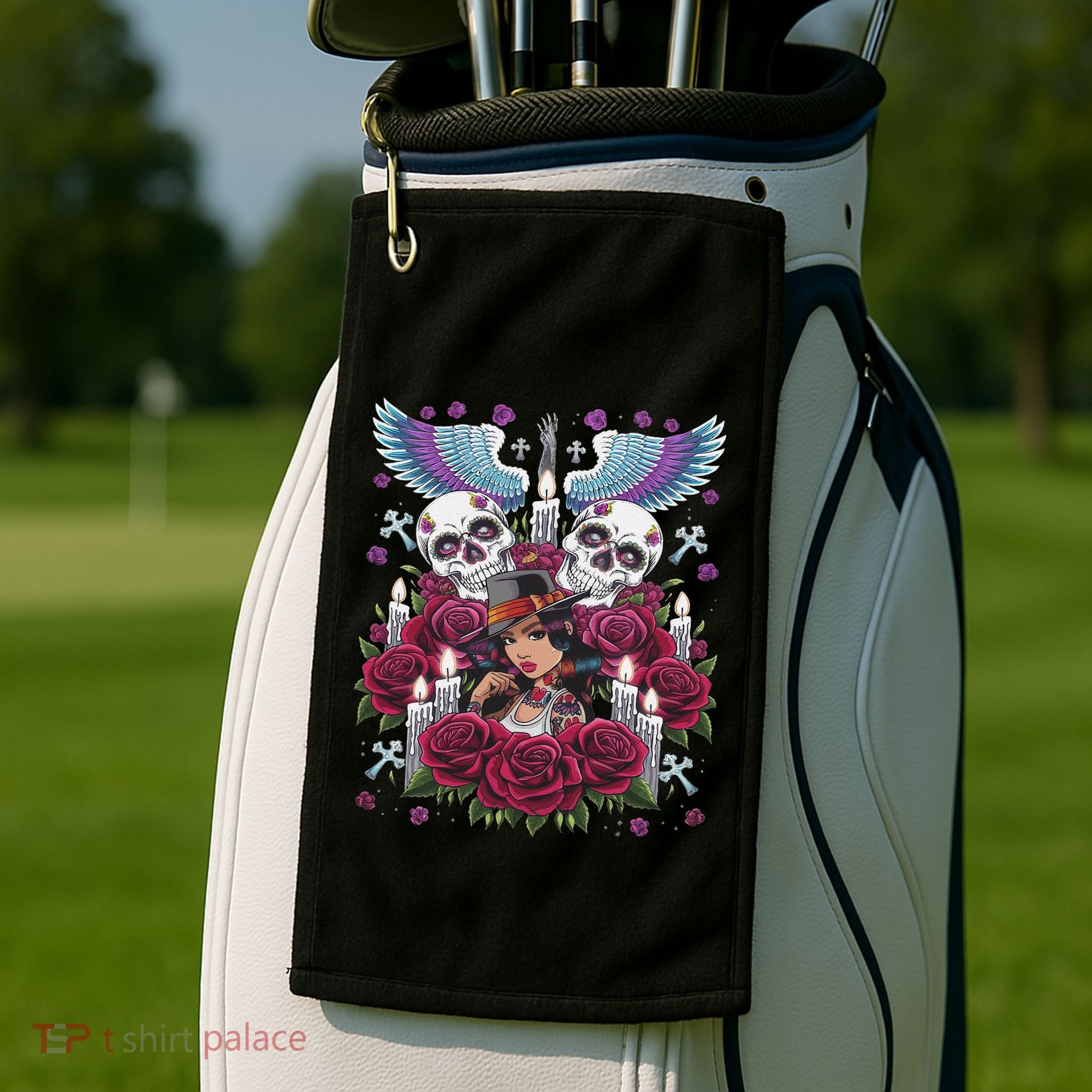 Chicano Chicana La Raza Barrio Tattoo Art Death Golf Towel