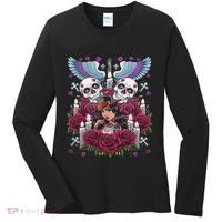 Chicano Chicana La Raza Barrio Tattoo Art Death Women's Long Sleeve Shirt thumb 0