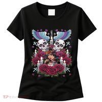 Chicano Chicana La Raza Barrio Tattoo Art Death Women's T-Shirt thumb 0