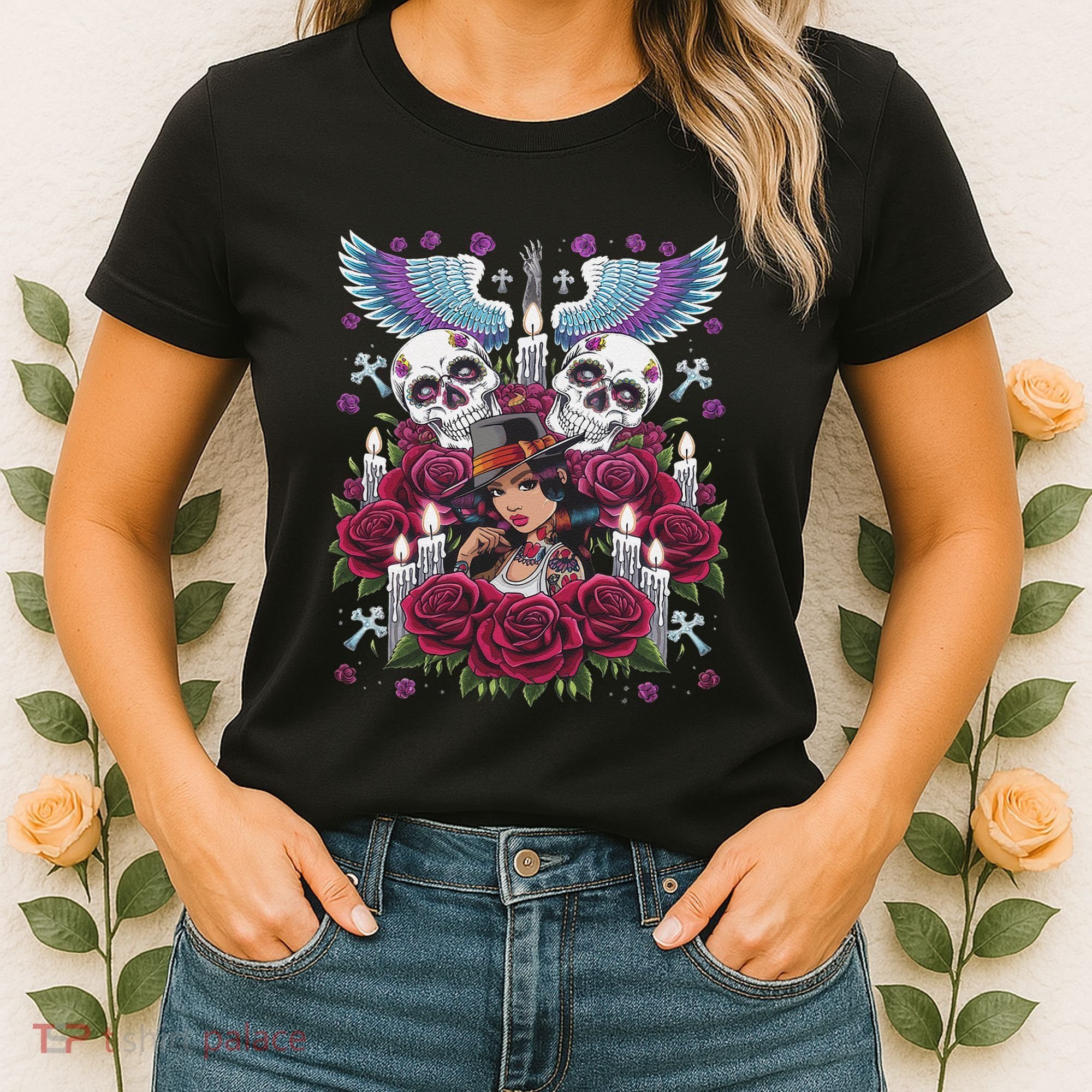 Chicano Chicana La Raza Barrio Tattoo Art Death Women's T-Shirt