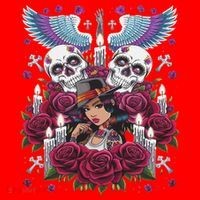 Chicano Chicana La Raza Barrio Tattoo Art Death Santa Hat thumb 1