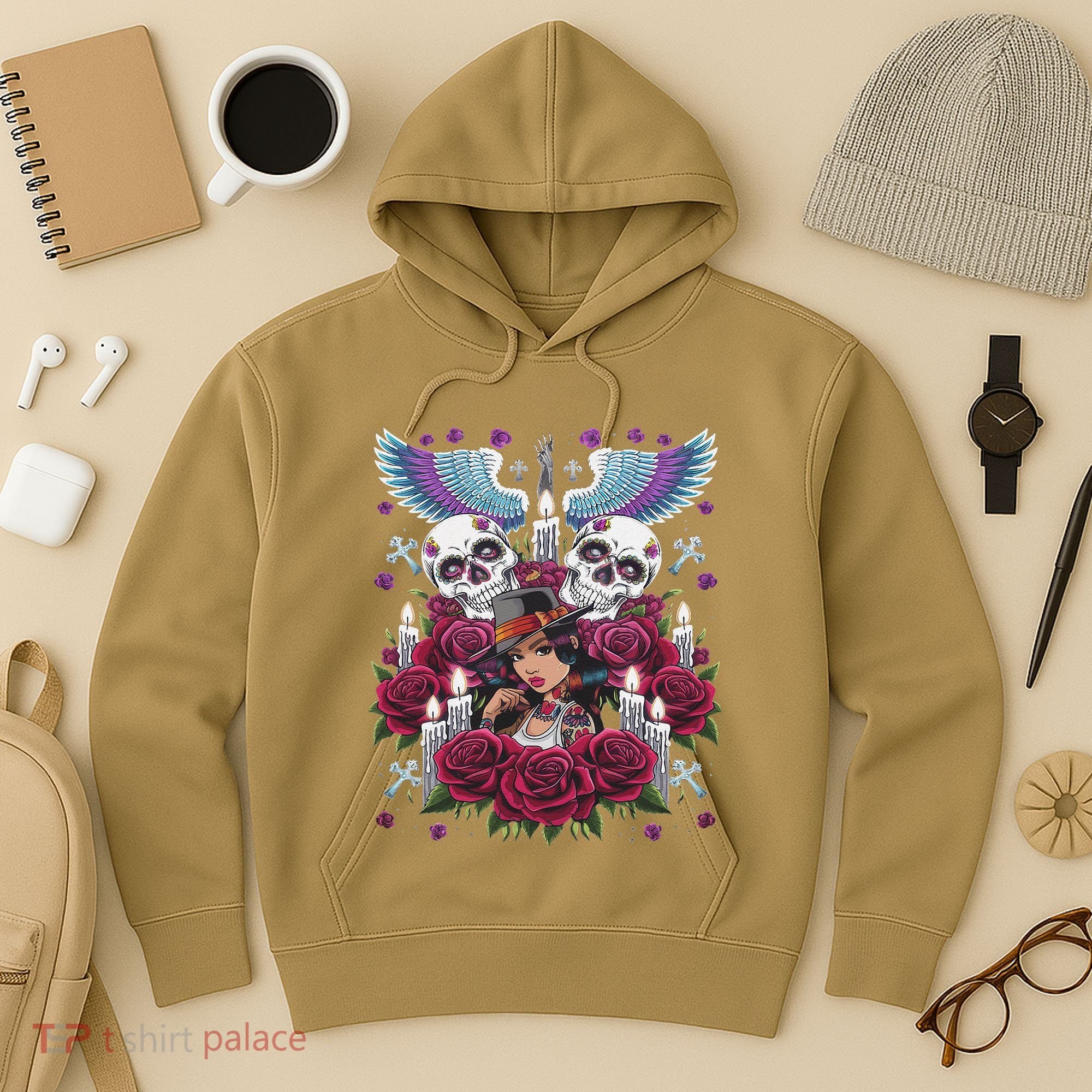 Chicano Chicana La Raza Barrio Tattoo Art Death Hoodie