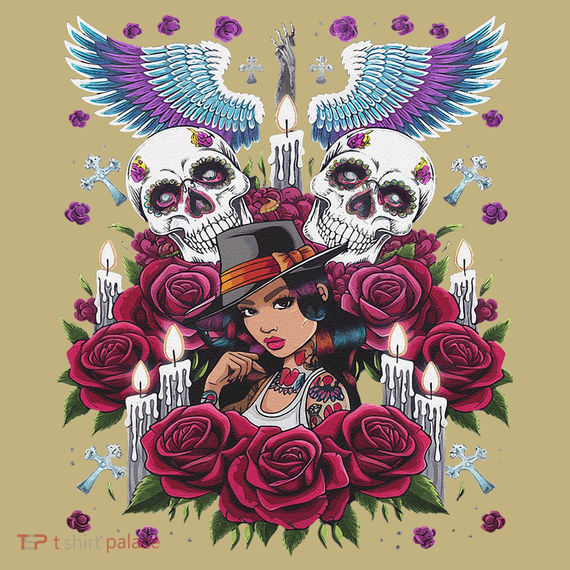 Chicano Chicana La Raza Barrio Tattoo Art Death T-Shirt