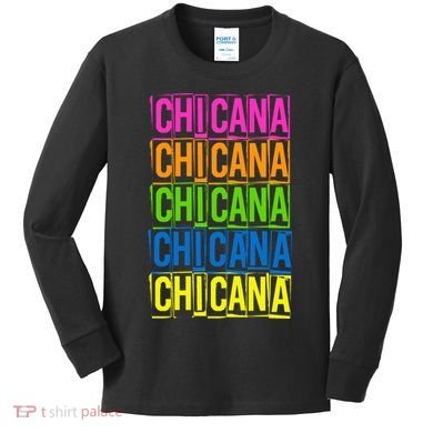 Chicana Colorful Latina Kids Long Sleeve Shirt