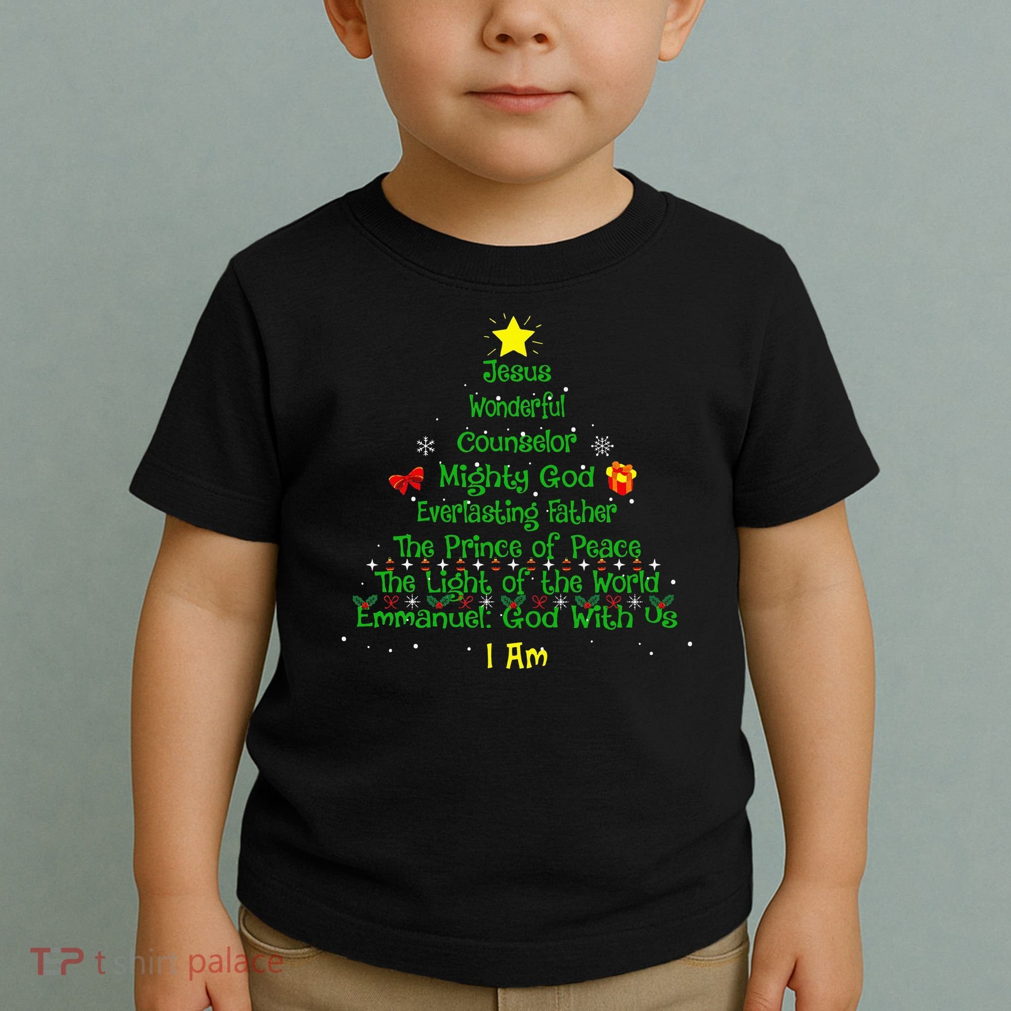 Christian Christmas Lover Bible Names of Jesus Tree Toddler T-Shirt