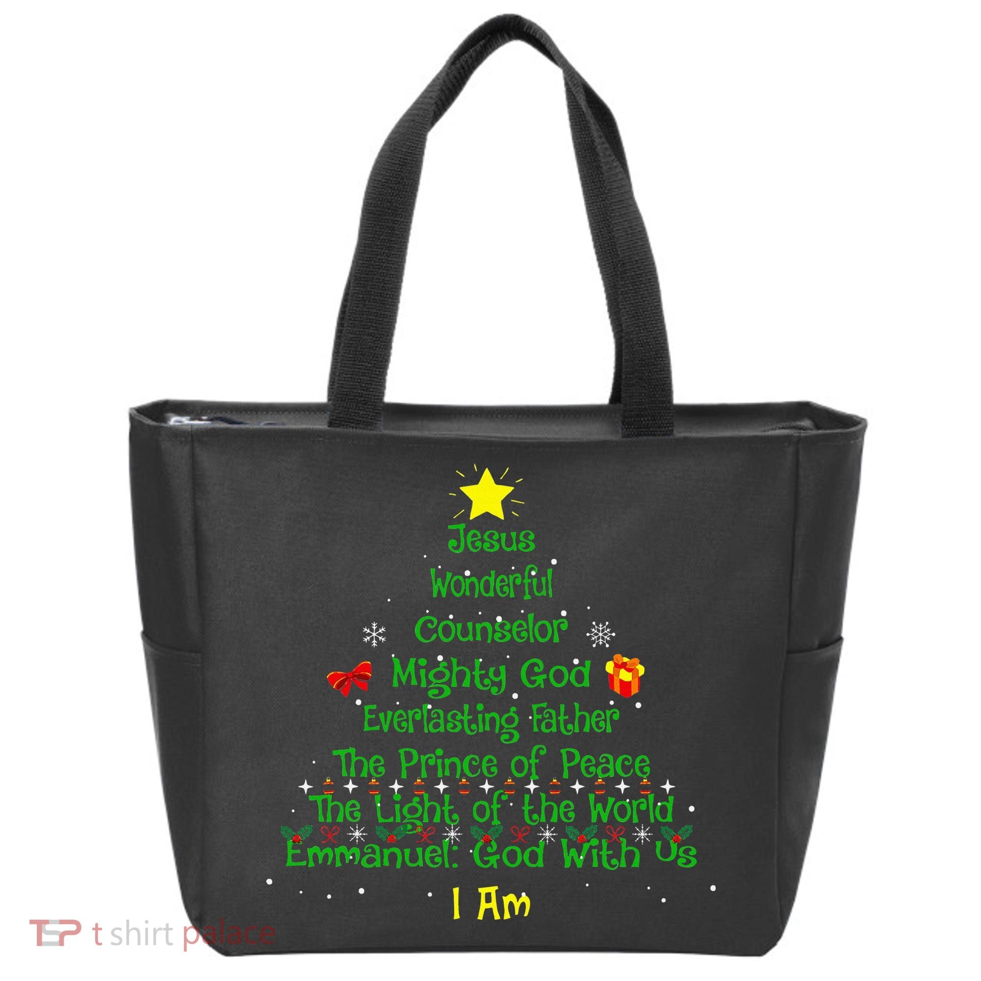 Christian Christmas Lover Bible Names of Jesus Tree Tote Bag