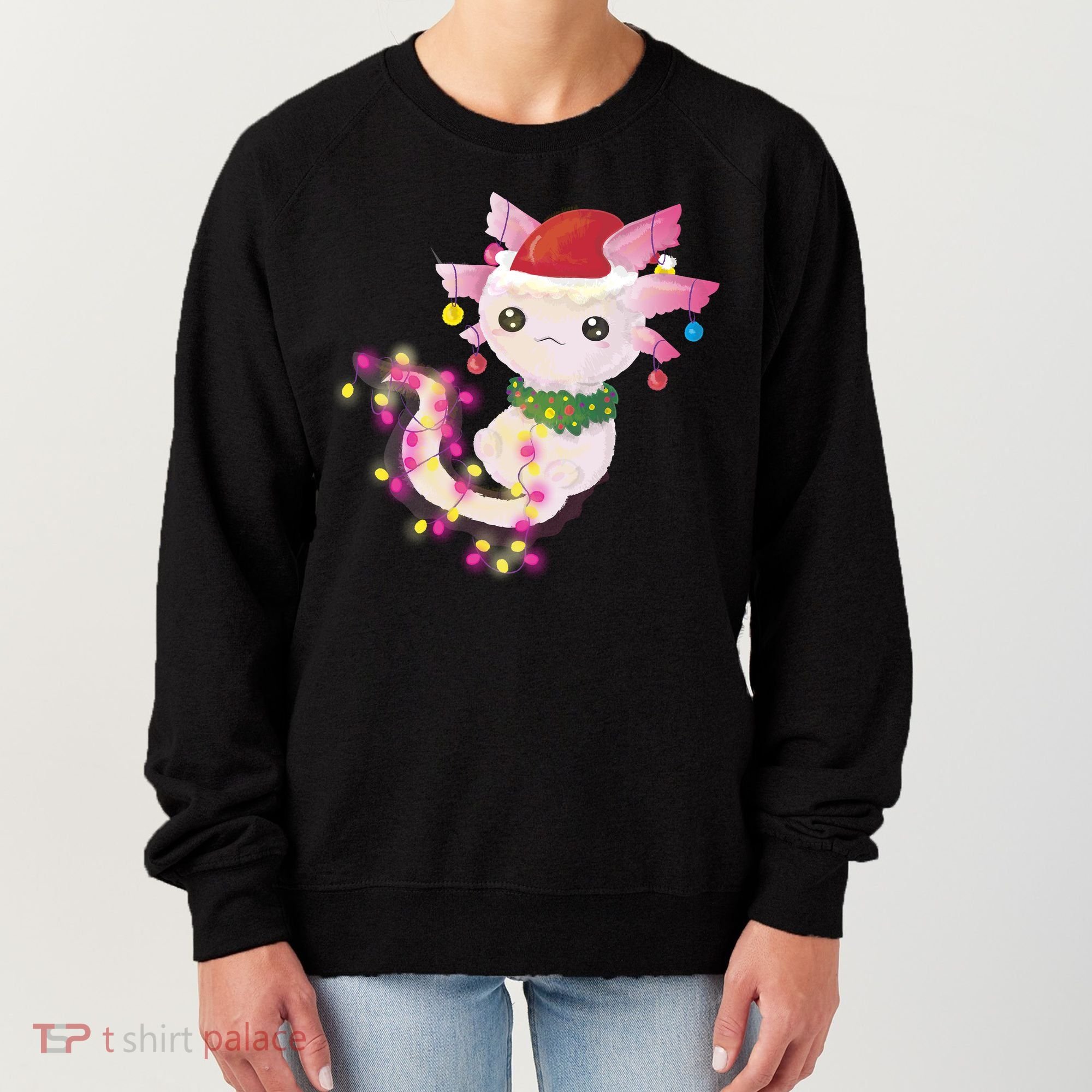 Cute Christmas Lights Axolotl Women's Sweatshirt