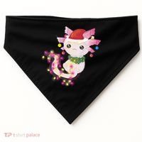 Cute Christmas Lights Axolotl USA-Made Doggie Bandana thumb 0