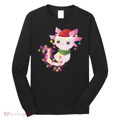 Cute Christmas Lights Axolotl Long Sleeve Shirt