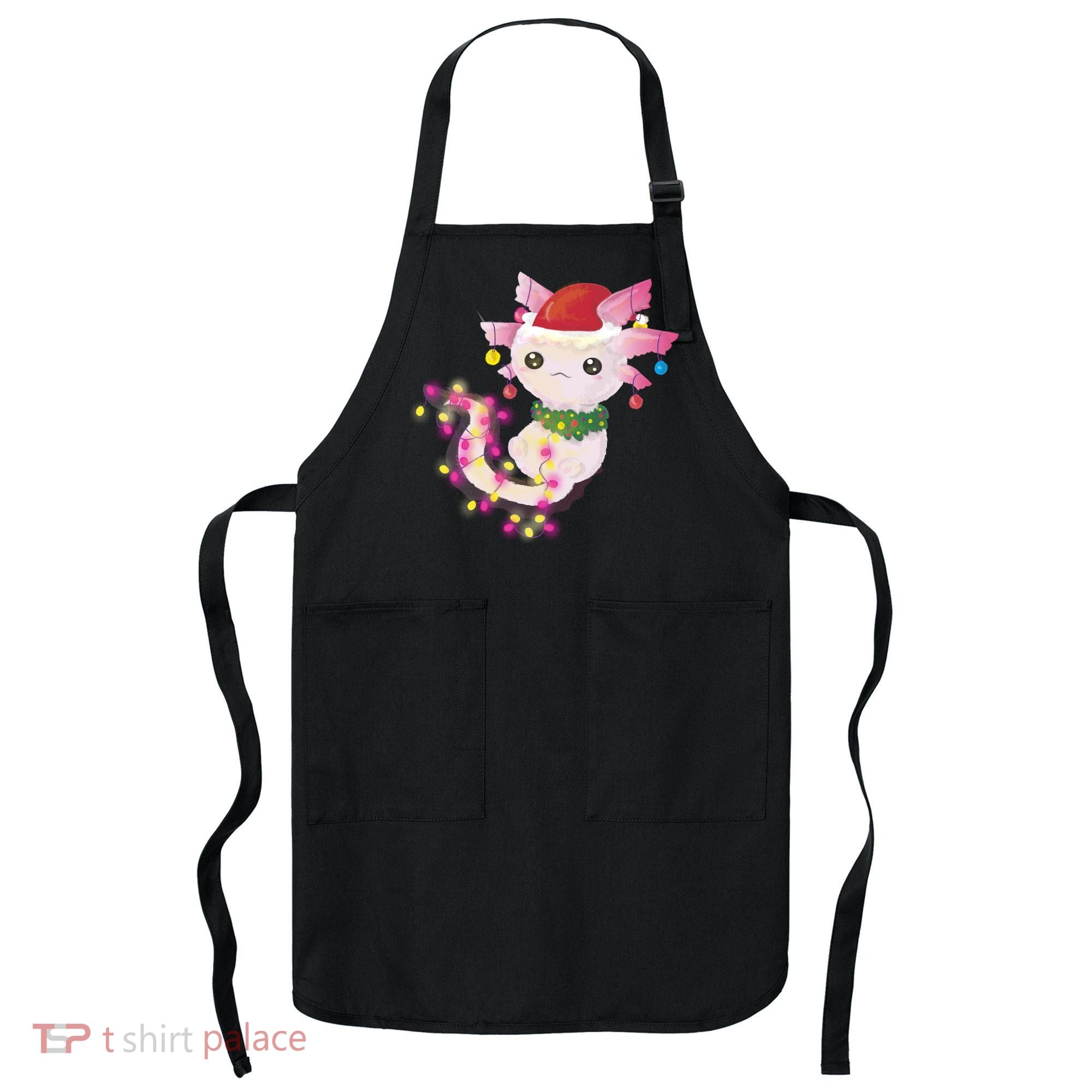 Cute Christmas Lights Axolotl Apron