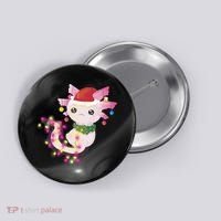 Cute Christmas Lights Axolotl Button thumb 0