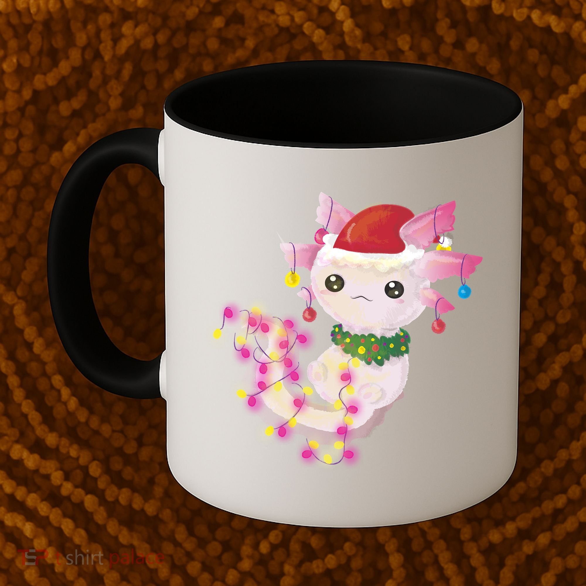 Cute Christmas Lights Axolotl Coffee Mug