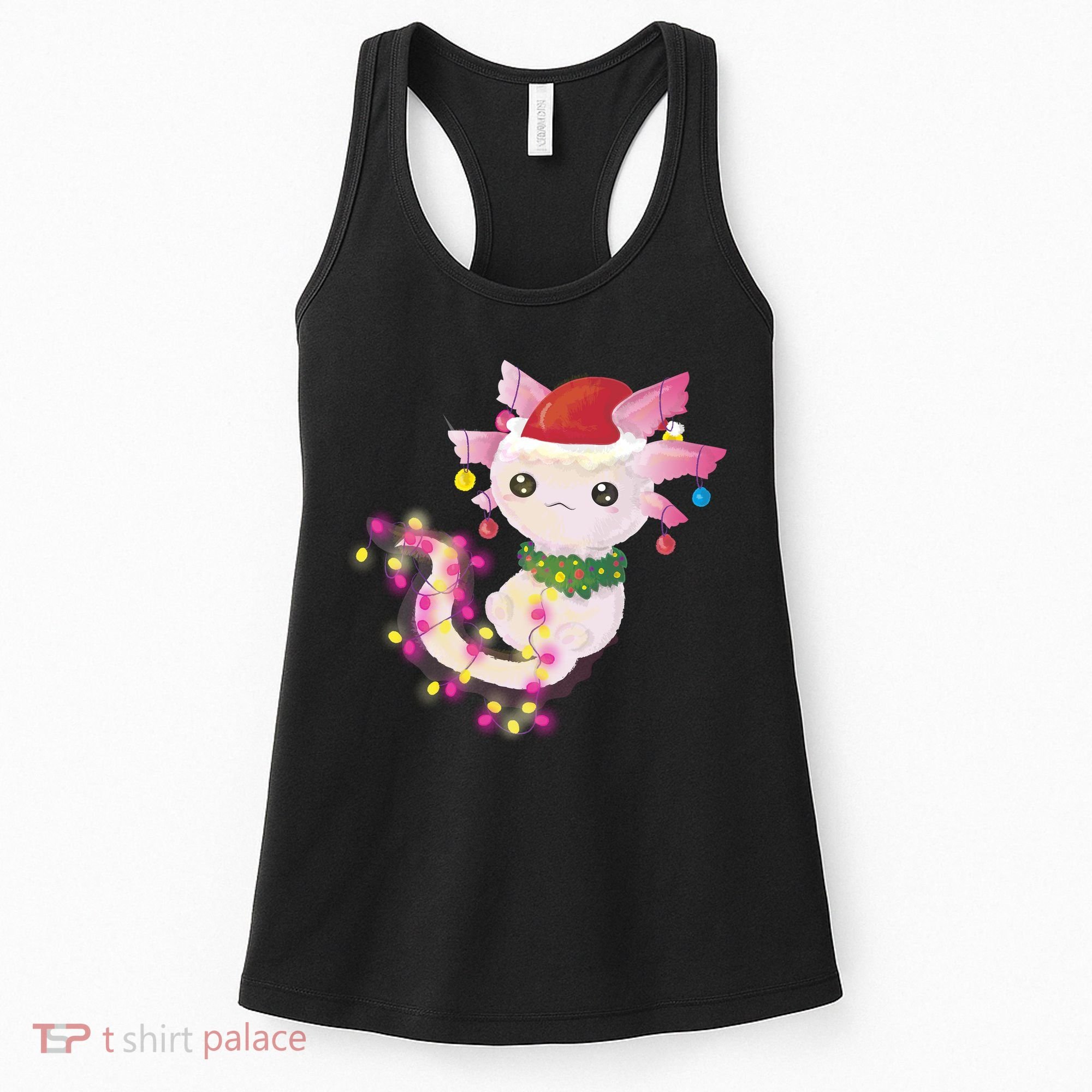 Cute Christmas Lights Axolotl Women's Tank Top