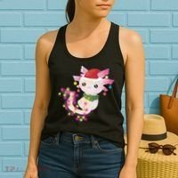 Cute Christmas Lights Axolotl Women's Tank Top thumb 2