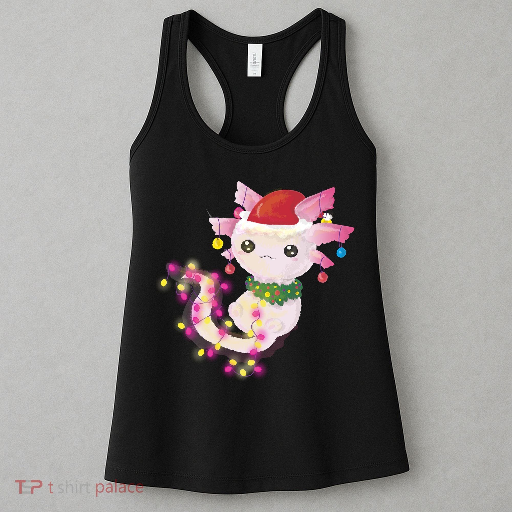 Cute Christmas Lights Axolotl Women's Tank Top